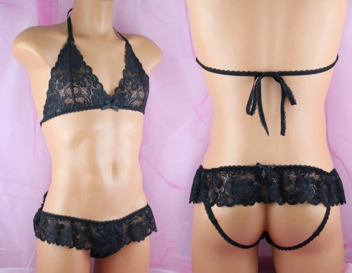 floral sissy lace set