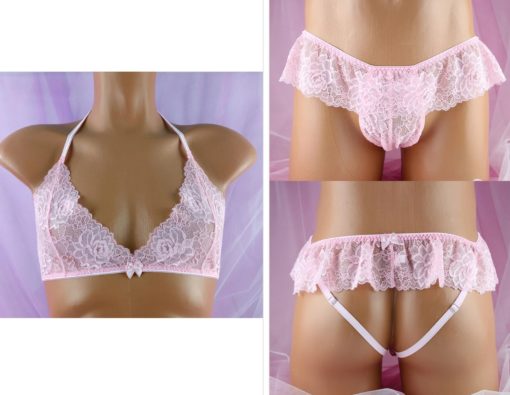 floral sissy lace set