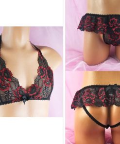 floral sissy lace set