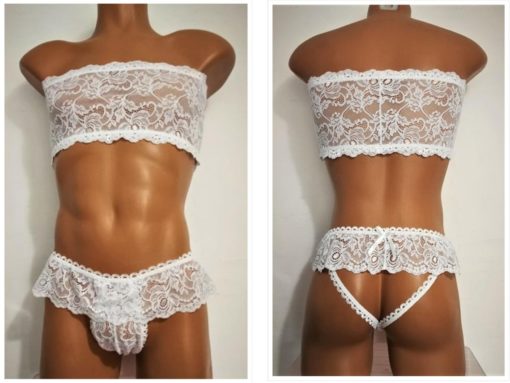 Lace Set - Strapless Bra And Panties