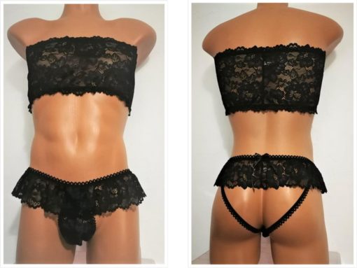 Lace Set - Strapless Bra And Panties