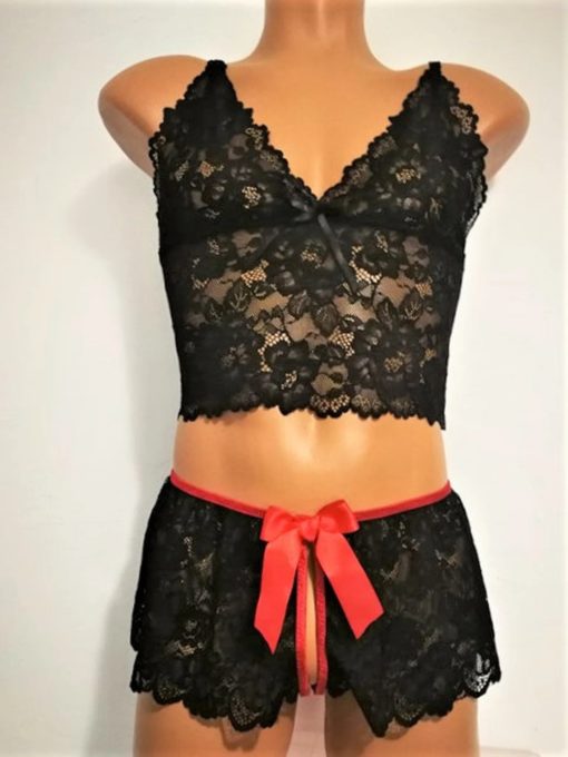 black sissy lingerie set