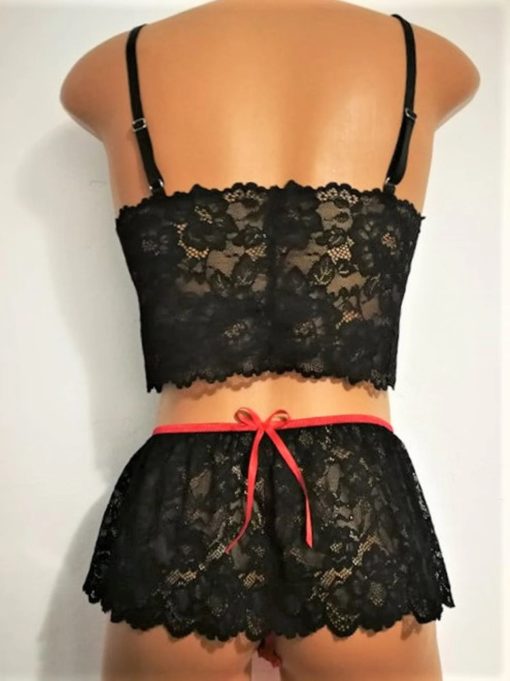 black sissy lingerie set