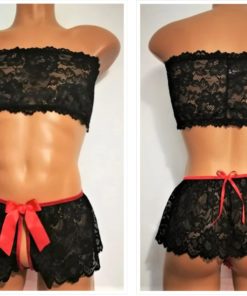 black sissy lingerie set