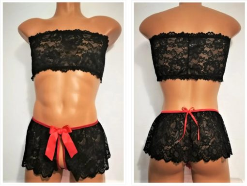 black sissy lingerie set