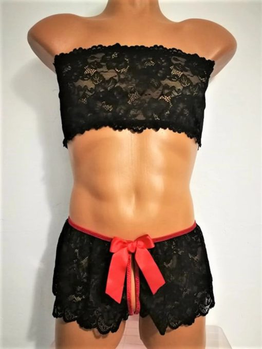 black sissy lingerie set