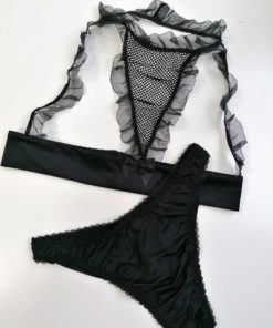 black sissy lingerie set