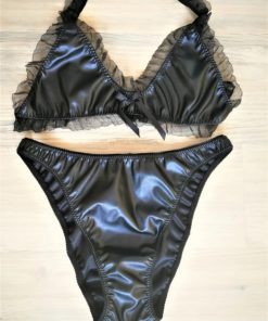 sissy leather bra