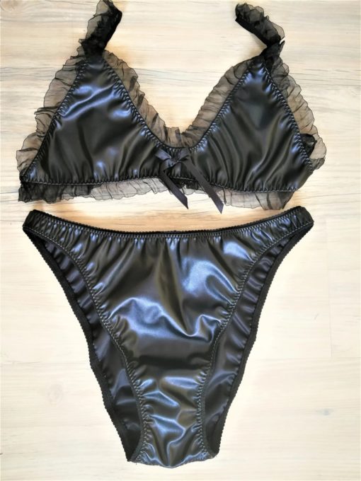 sissy leather bra