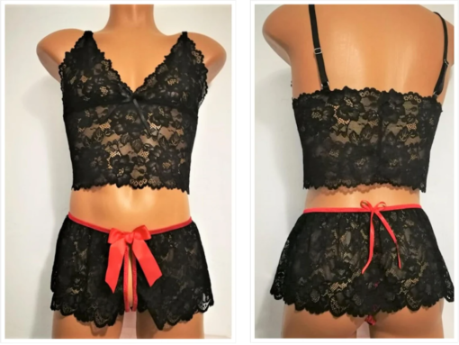 black sissy lingerie set