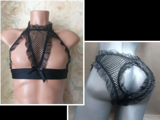 black sheer sissy lingerie