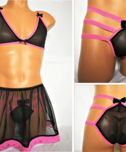 black sissy lingerie set