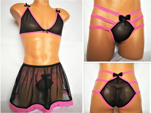 black sissy lingerie set