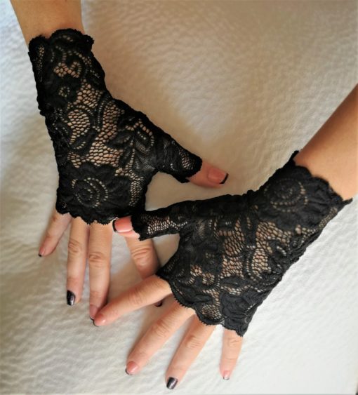 short sissy lace gloves