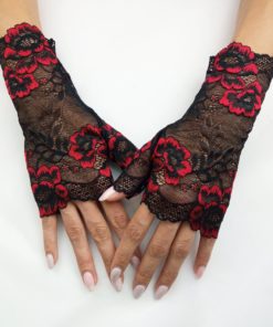 short sissy lace gloves