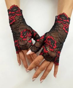 short sissy lace gloves