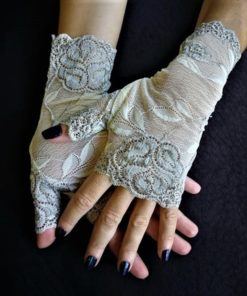 short sissy lace gloves