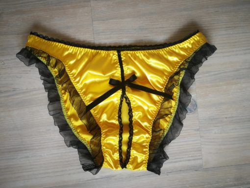 yellow satin panties