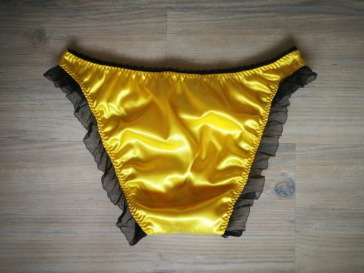 yellow satin panties