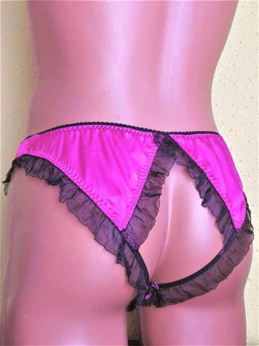 Pink Crossdresser Open Back Sissy Panties