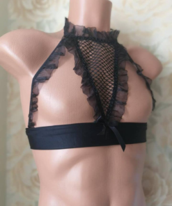 Black Harness Bra