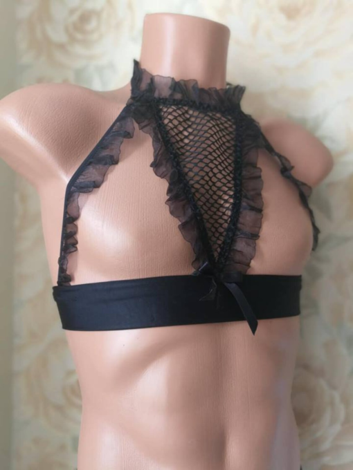 Black Harness Bra